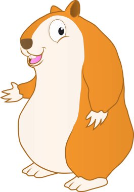 Güneşli bir günde bir hamster gülümser.