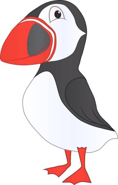 Çizgi film sevimli, dost canlısı martı çizimi