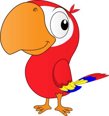 Şirin bir papağanın karikatür çizimi