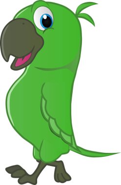 Şirin bir papağanın karikatür çizimi