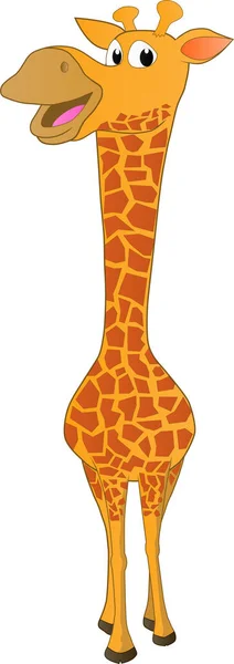 Desenhos Animados Ilustração Uma Girafa Amigável —  Vetores de Stock