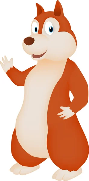 Cartoon Illustration Eines Niedlichen Streifenhörnchen Grußes — Stockvektor