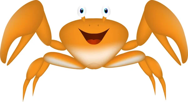Cartoon Illustration Friendly Crab Posing - Stok Vektor