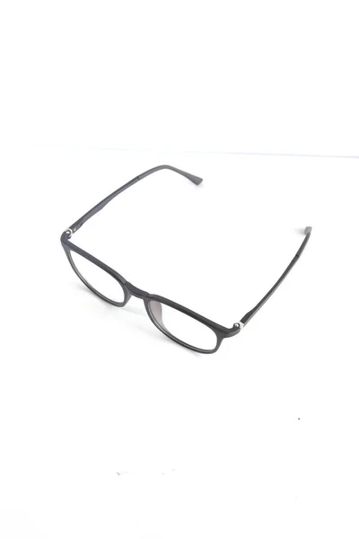 Isolation Glasses White Background Black Doff Square Eyeglass Frames Photo — Stock Photo, Image