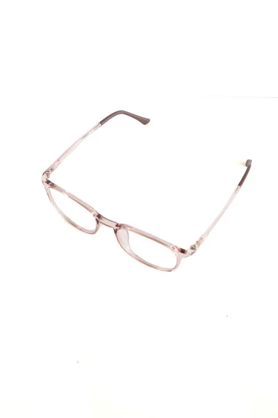 Verres Isolement Sur Fond Blanc Cadre Carré Lunettes Est Brun — Photo