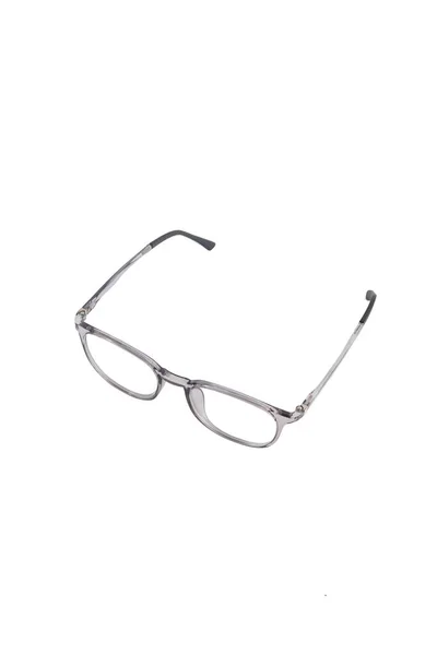 Lunettes Isolement Sur Fond Blanc Cadres Lunettes Carrés Gris Transparent — Photo