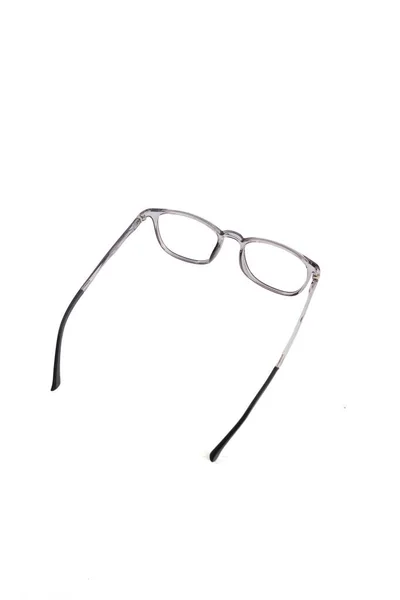 Lunettes Isolement Sur Fond Blanc Cadres Lunettes Carrés Gris Transparent — Photo