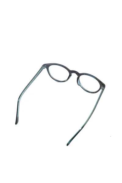 Óculos Isolamento Fundo Branco Combinação Preto Verde Armações Óculos Redondas — Fotografia de Stock