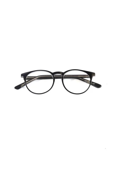 Verres Isolement Sur Fond Blanc Montures Rondes Lunettes Noires Sur — Photo