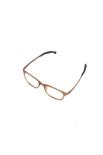 Isolation Glasses White Background Doff Brown Square Eyeglass Frame Square — Stock Photo, Image