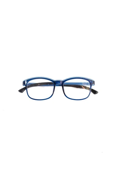 Glossy Blue Square Eyeglass Frame Square Eyeglass Frame Photo White — Stock Photo, Image