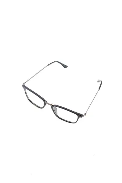Isolationsbrille Auf Weißem Hintergrund Brillengestell Schwarz Glänzend Quadratischer Brillenrahmen Auf — Stockfoto