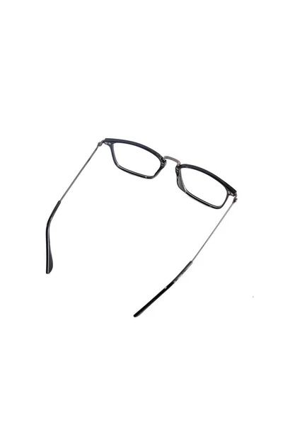 Isolation Glasses White Background Glossy Black Eyeglass Frame Square Eyeglass — Stock Photo, Image