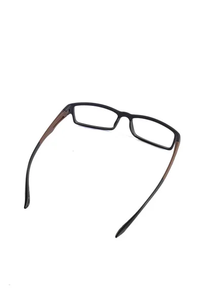 Isolation Glasses White Background Black Brown Combination Square Eyeglass Frames — Stock Photo, Image