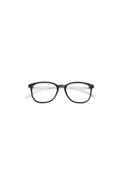 Isolation Glasses White Background Black White Combination Oval Eyeglass Frames — Stock Photo, Image