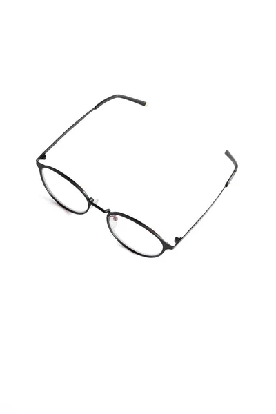 Μαύρο Σιδερένιο Υλικό Στρογγυλά Γυαλιά Απομονωμένο Λευκό Φόντο — Φωτογραφία Αρχείου