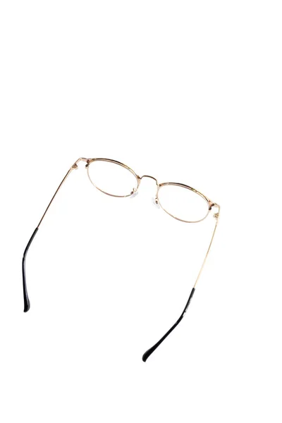 Runde Gläser Eisen Material Schwarzes Gold Kombination Isolationsbrille Auf Weißem — Stockfoto