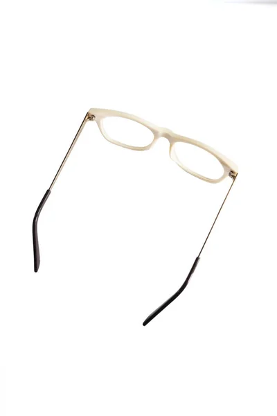 Braune Farbkombination Weiße Box Gläser Isolationsbrille Auf Weißem Hintergrund — Stockfoto