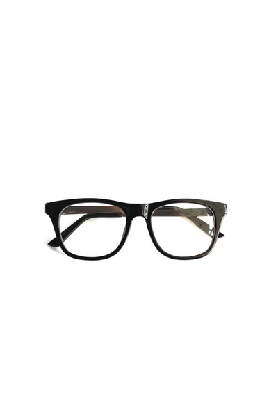 Lunettes Carrées Noires Lunettes Isolement Sur Fond Blanc — Photo