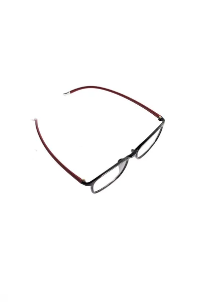 Svart Färg Kombination Röd Låda Glasögon Isolerad Vit Backgroun — Stockfoto
