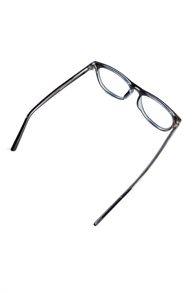 Óculos Quadrados Ovais Foto Frente Fundo Branco Isolado — Fotografia de Stock