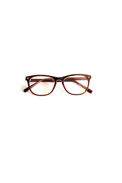 Óculos Quadrados Ovais Foto Frente Fundo Branco Isolado — Fotografia de Stock
