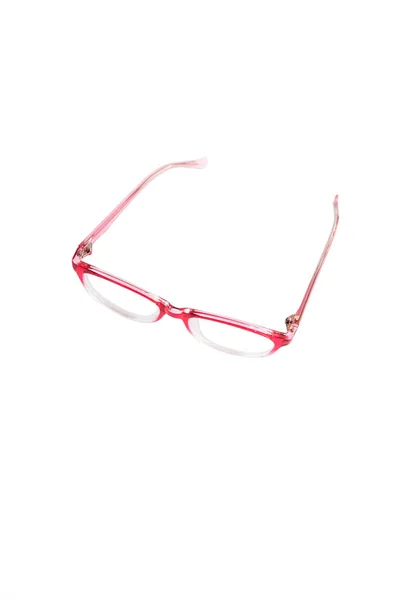 Small Oval Square Glasses Red Gradation Transparent White Background Photo — Stock Photo, Image