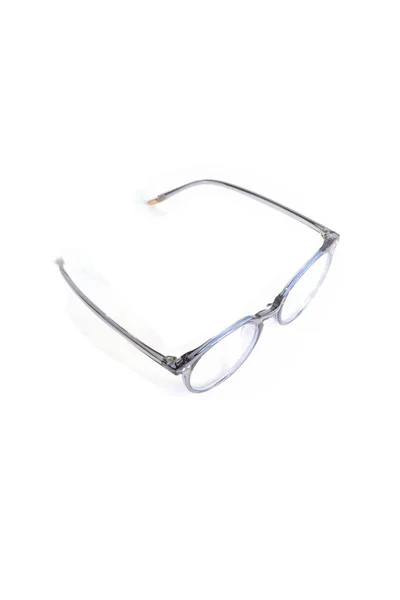 Transparent Gray Shape Glasses White Backgroun — Stock Photo, Image