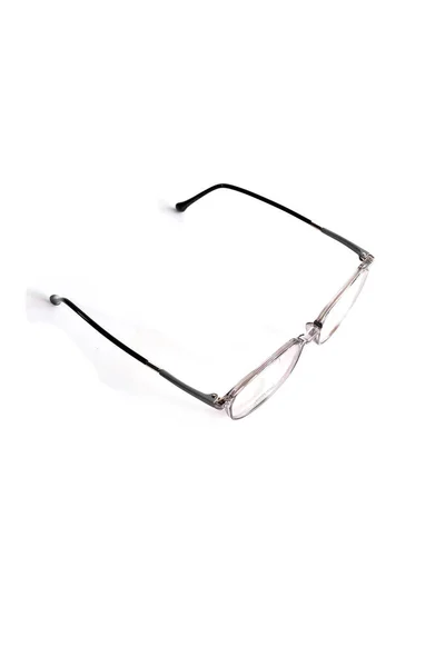 Gafas Caja Material Fibra Gris Transparente Aislado Sobre Fondo Blanco — Foto de Stock