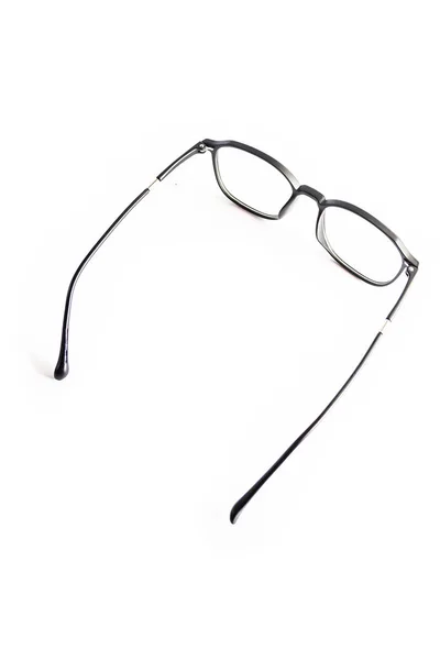Doff Black Fiber Material Box Brille Isoliert Auf Weißem Hintergrund — Stockfoto