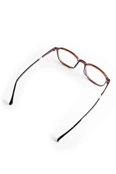 Lunettes Boîte Matériau Fibre Marron Isolé Sur Fond Blanc — Photo