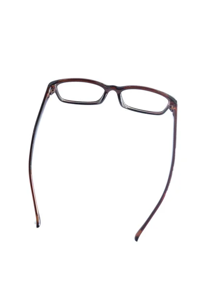 Brown Square Eyeglass Frame Side Photo Isolated White Backgroun — Stock Photo, Image