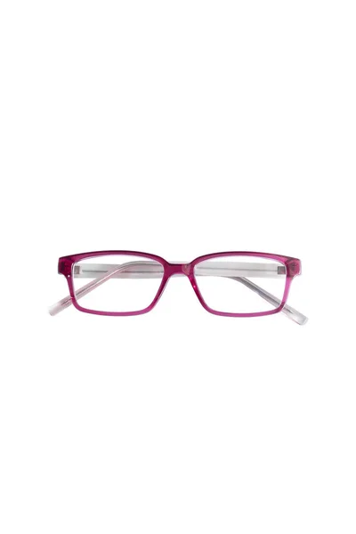 Montures Lunettes Carrées Violet Clair Sur Photo Isolée Sur Fond — Photo