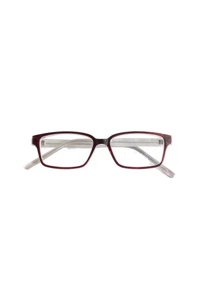 Brown Square Eyeglass Frames Photo Front Isolated White Backgroun — Stock Photo, Image