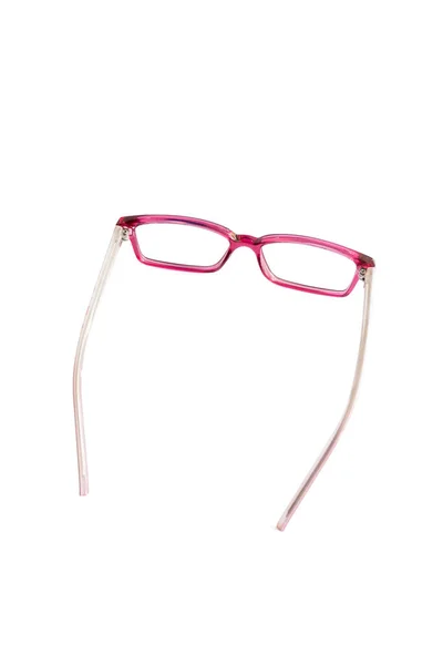 Pink Square Eyeglass Frame Side View Isolated White Backgroun — Stock Photo, Image