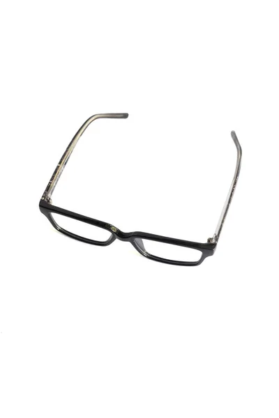 Czarne Kwadratowe Ramy Okularów Zdjęciu Boku Odizolowane Białym Tle — Zdjęcie stockowe