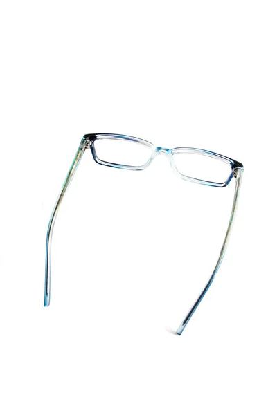 Dark Blue Square Eyeglass Frames Photo Side Isolated White Background — Stock Photo, Image