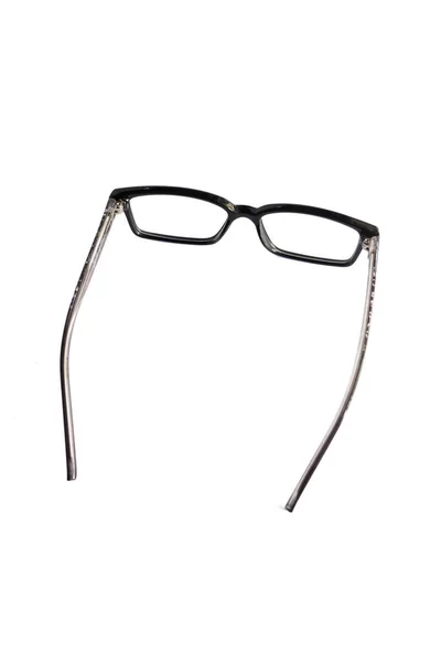 Black Square Eyeglass Frames Photo Side Isolated White Background — Stock Photo, Image