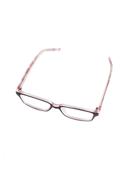 Ciemnobrązowe Kwadratowe Ramy Okularów Zdjęciu Boku Odizolowane Białym Tle — Zdjęcie stockowe