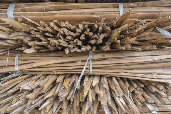 Pila Piezas Bambú Fondo Corte Bambú —  Fotos de Stock