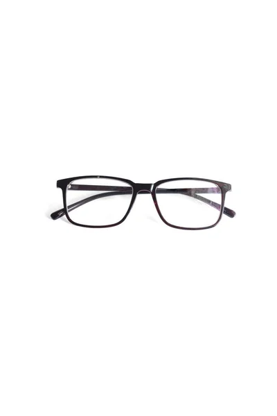 Brown Square Glasses Isolated White Background Fiberglass Box Glasse — Stock Photo, Image