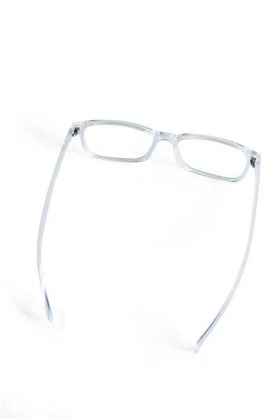 Lunettes Carrées Transparentes Isolées Sur Fond Blanc Boîte Fibre Verre — Photo