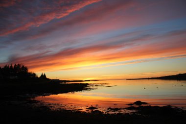 Sunset yakınında Reykjavik