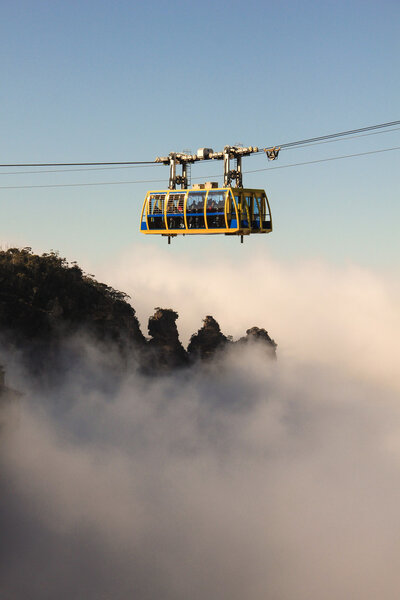 Cableway above Clouds