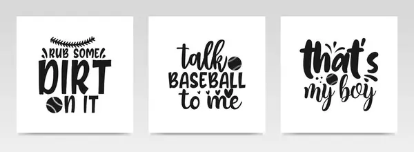 Baseball Sport Citat Brev Typografi Uppsättning Illustration Grafisk Utformning — Stock vektor