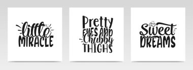 Sevimli bebek, tipografi setinden alıntılar yapıyor. Grafik tasarım ögesi.