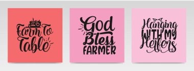 Çiftçilik, harf tipografisi örnekleme seti. Grafik tasarım ögesi.