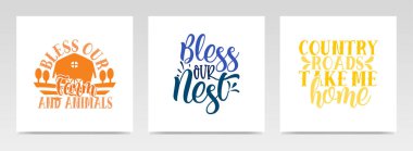 Çiftçilik, harf tipografisi örnekleme seti. Grafik tasarım ögesi.