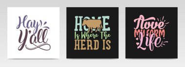 Çiftçilik, harf tipografisi örnekleme seti. Grafik tasarım ögesi.