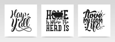 Çiftçilik, harf tipografisi örnekleme seti. Grafik tasarım ögesi.